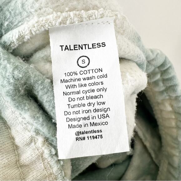 TALENTLESS Sweatpants Womens Small Tiger Wash Blue Spruce Tie Dye Stripe Cotton - Picture 8 of 10